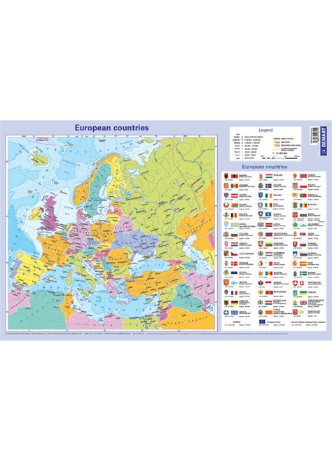 Demart PAP Podkładka 3W Mapa Europy Polityczna wersja angielska