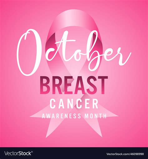 October Breast Cancer Awareness Month Design Vector Image