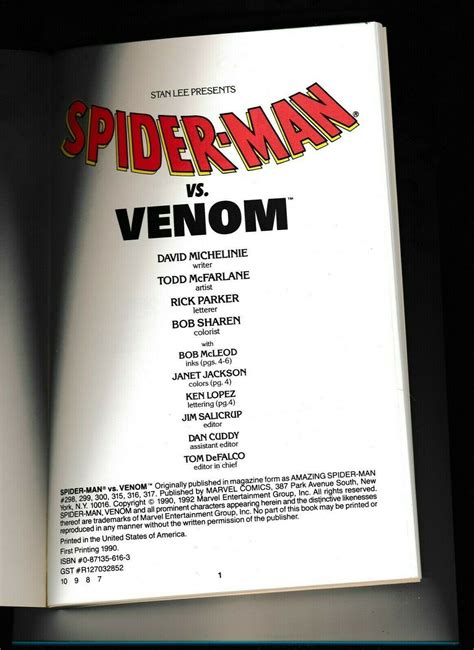 MARVEL SPIDER MAN VS VENOM TPB See Scan For Issues In Mag VF PJ110