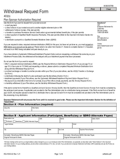 Fillable Online Fillable Online B Hardship Distribution Request