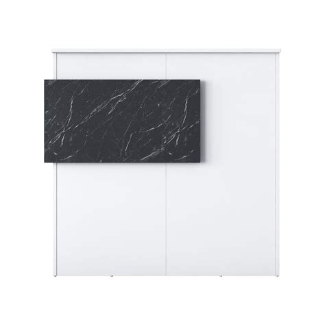 Reception Desk Triana Pakoworld Melamine White Black Marble X X Cm