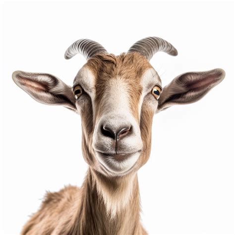 Premium Photo A Goat With Horns And A White Background