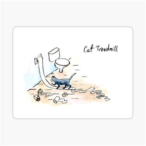 "Funny Cat Treadmill" Sticker for Sale by cornercroft | Redbubble