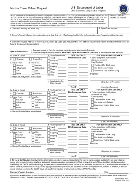 2022 2024 Form Dol Owcp 957 Fill Online Printable Fillable Blank