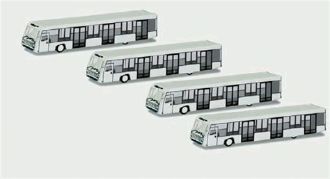 Herpa 521000 Scenix Airport Bus Set 4 Stück