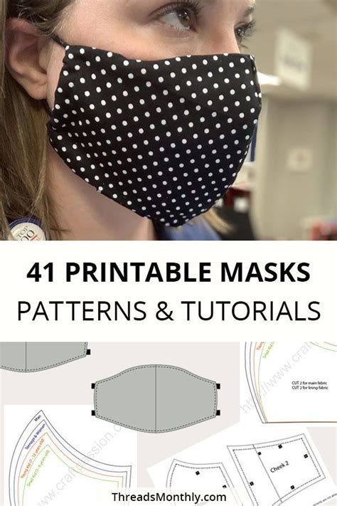 Free Printable Pdf Face Mask Patterns Templates And Sewing Tutorials