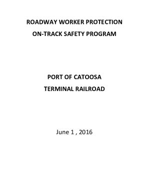 Fillable Online Roadway Worker Protection On Track Safety Program Fax