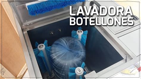 Maquina Lavadora De Botellones De Agua Por Cepillos En Acero Inoxidable