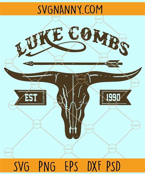 Luke Combs Bull SVG Luke Combs Western Clipart Svg Country Music Svg