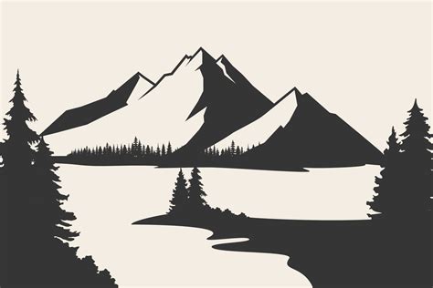 Mountains silhouettes. Mountains vector, Mountains vector of outdoor design elements, Mountain ...