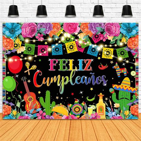 Buy Fitumiw Feliz Cumpleaños Backdrop Mexican Fiesta Happy Birthday