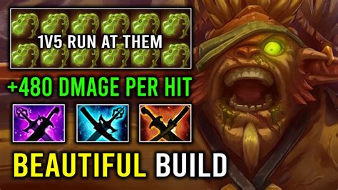 Beautiful Item Build 1v5 Unkillable Bristleback 480 Damage Per Hit Max