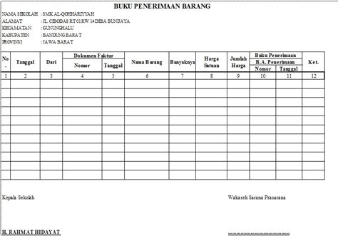 Contoh Format Penerimaan Barang Delinewstv