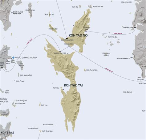 Phang Nga's Koh Yao Yai & Koh Yao Noi on Phuket's Marine Map