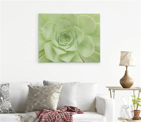 Large Canvas Print Sage Green Wall Art Botanical Etsy