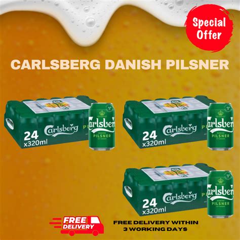 Carlsberg Danish Pilsner Beer Can Green X Ml Cartons Shopee