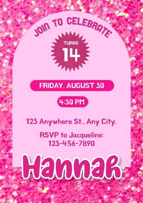 Sparkle Pink Birthday Invitation Template Postermywall