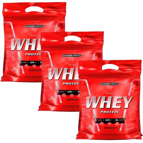 Kit Nutri Whey Protein Refil Chocolate G Integralm Dica