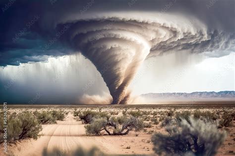 Tornado destroys the landscape. It can cause extremely high damage ...