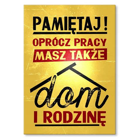 Poster Metalowy Blacha Obraz Du Y Napis Praca Dom Prl Pomys Na Prezent