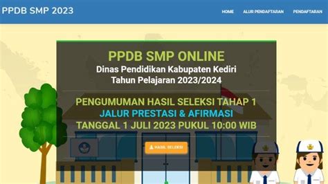 Cara Cek Pengumuman Hasil Seleksi PPDB SMP Kediri 2023 Jalur Prestasi