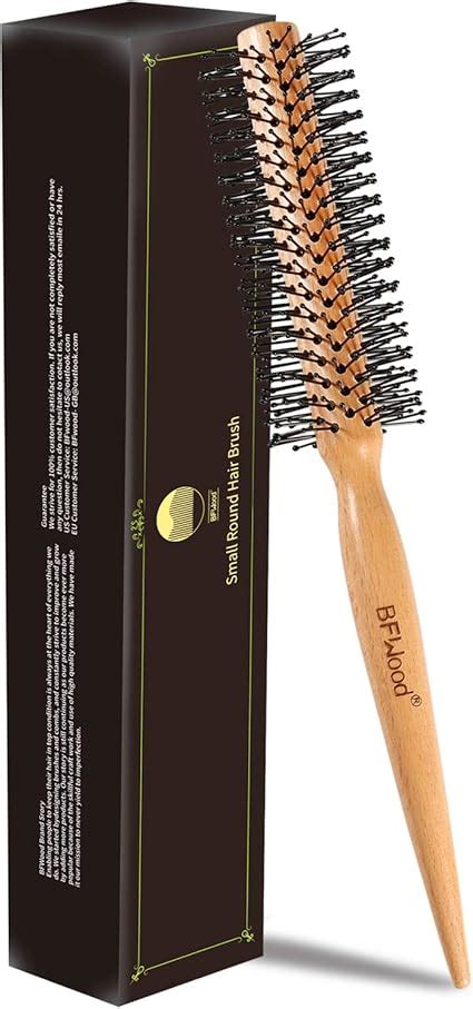 Bfwood Petite Brosse Cheveux Ronde Rouleau Manche En Bois Brosse De