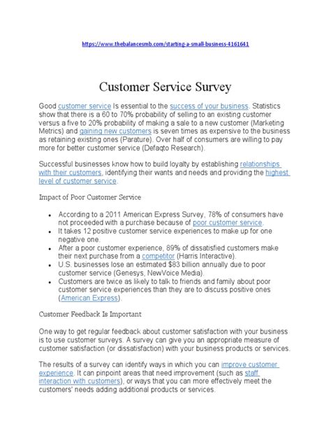 Customer Service Survey | PDF | Customer Satisfaction | Customer Service