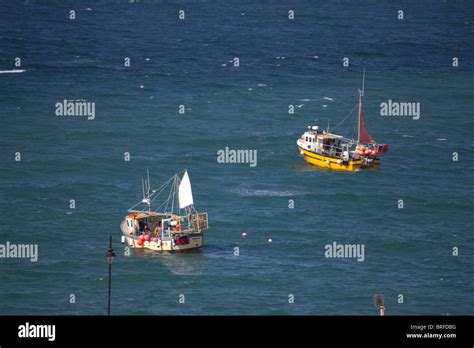 Fishing Boats in Newquay Harbour Stock Photo - Alamy