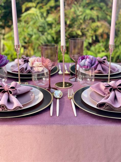 Velvet Mauve Tablecloth Elegance Fine Tableware