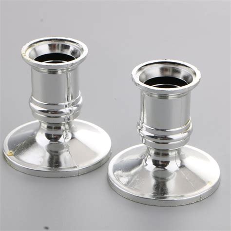 2 Taper Candle Holders Traditional Shape For Standard Candlestick Silver Walmart Canada