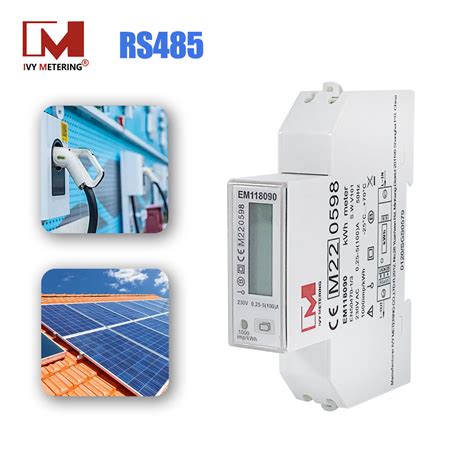 Single Phase RS485 Modbus Power Meter Bi Directional EV Charger PV