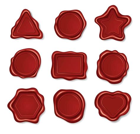 Red Wax Stamp Vintage Embossed Envelope Seal In Various Shapes