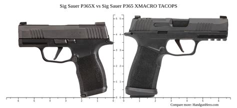 Sig Sauer P365X vs Sig Sauer P365 XMACRO TACOPS size comparison | Handgun Hero