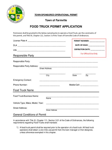 Fillable Online Food Truck Permit Application Fax Email Print Pdffiller