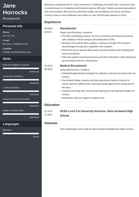 18 Professional Cv Templates For Nz To Fill In And Download