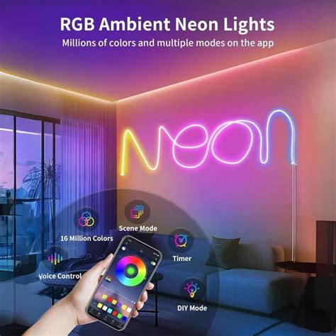 Kit Neon Led 3 Metres RGBIC étanche IP65 Idéal pour ruban Mural gaming