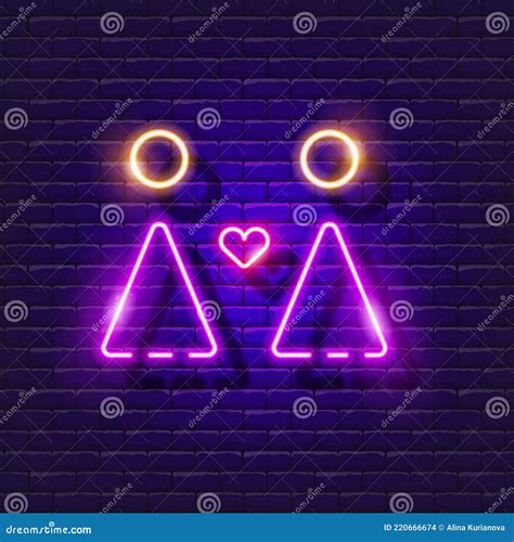 Lesbian Love Neon Icon Lgbt Neon Signs Gay Pride Concept Vector