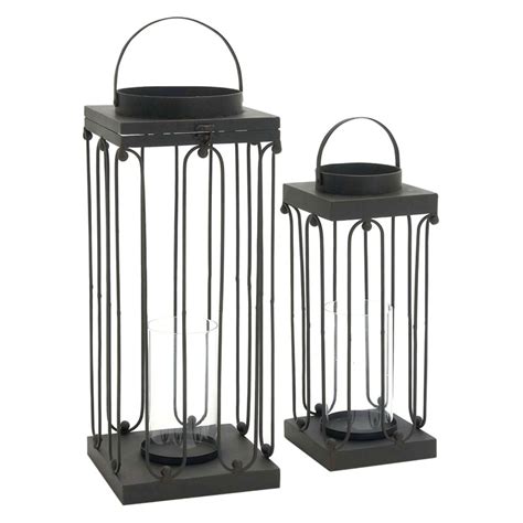 Decmode Lantern Candle Holder Set Of 2 In 2021 Glass Candle Lantern Design Candle Holders