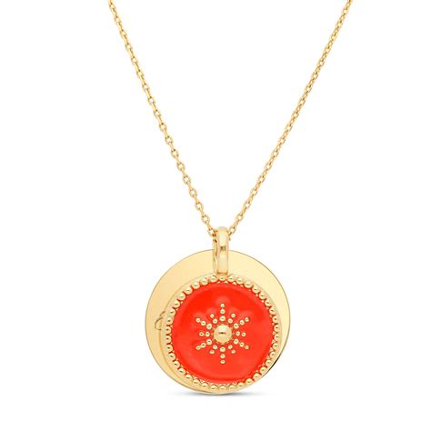 Collier M Daille Mm Plaqu Or Et Son M Daillon Toile Orange