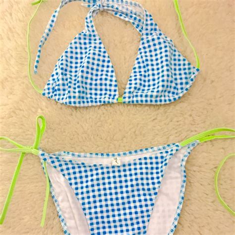 Checkered Daisy Duke Bikini Women S Fashion Swimwear Bikinis