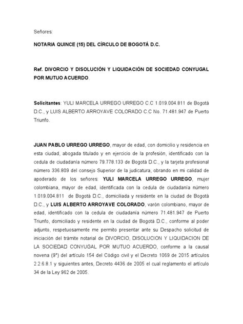 Solicitud Pdf Divorcio Propiedad De La Comunidad