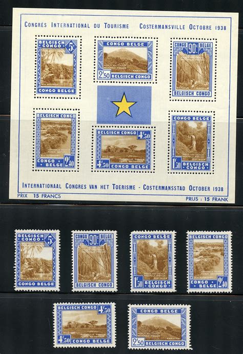 Belgian Congo Scott B26 B26a F 1938 National Parks S S And Singles