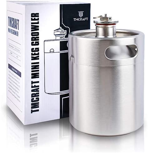 Tmcraft 64oz Stainless Steel Mini Keg Portable Beer Growler With Exhaust Valve