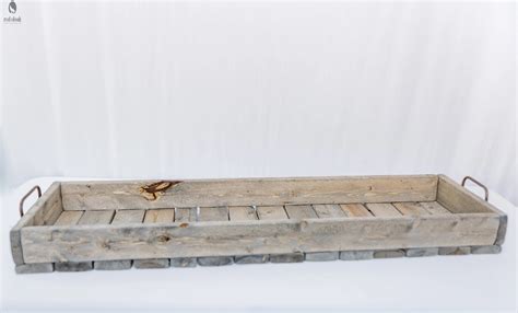 Rustic Wood Tray With Handles Table Centerpiece Red Cloak Wood