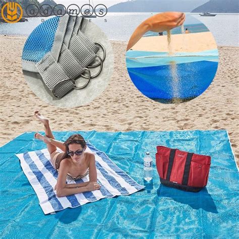 Adames Sandproof Waterproof Beach Mat Polyester Fast Dry Sand Free