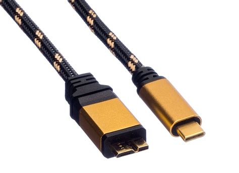 Roline Gold USB Kabel 0 5m USB C 3 2 USB Micro B 3 2 Huss Licht Ton