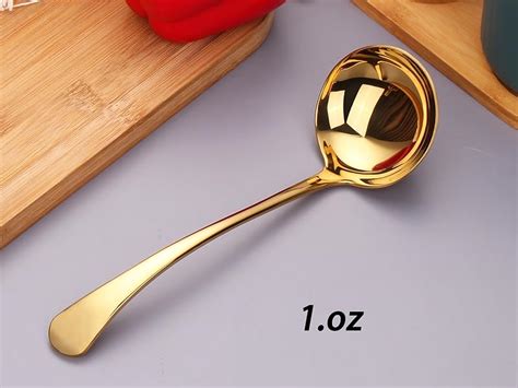 Mafier 2 Piece 1 Oz Mini Ladle 768in Stainless Steel Gold