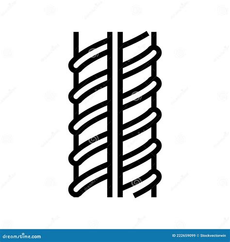 Metallic Rebar Line Icon Vector Illustration Stock Vector