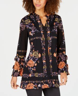 Style Co Floral Print Peasant Tunic Top Created For Macy S Reviews