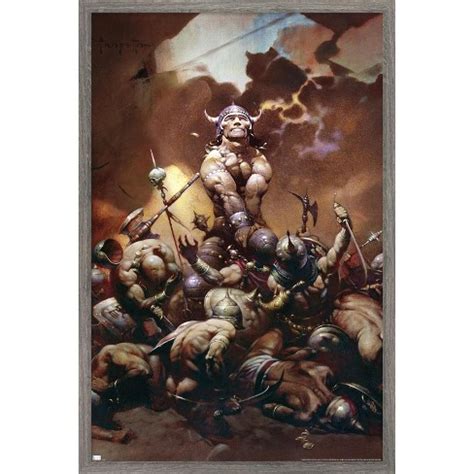 Trends International Frank Frazetta - Destroyer Framed Wall Poster Prints Barnwood Framed ...